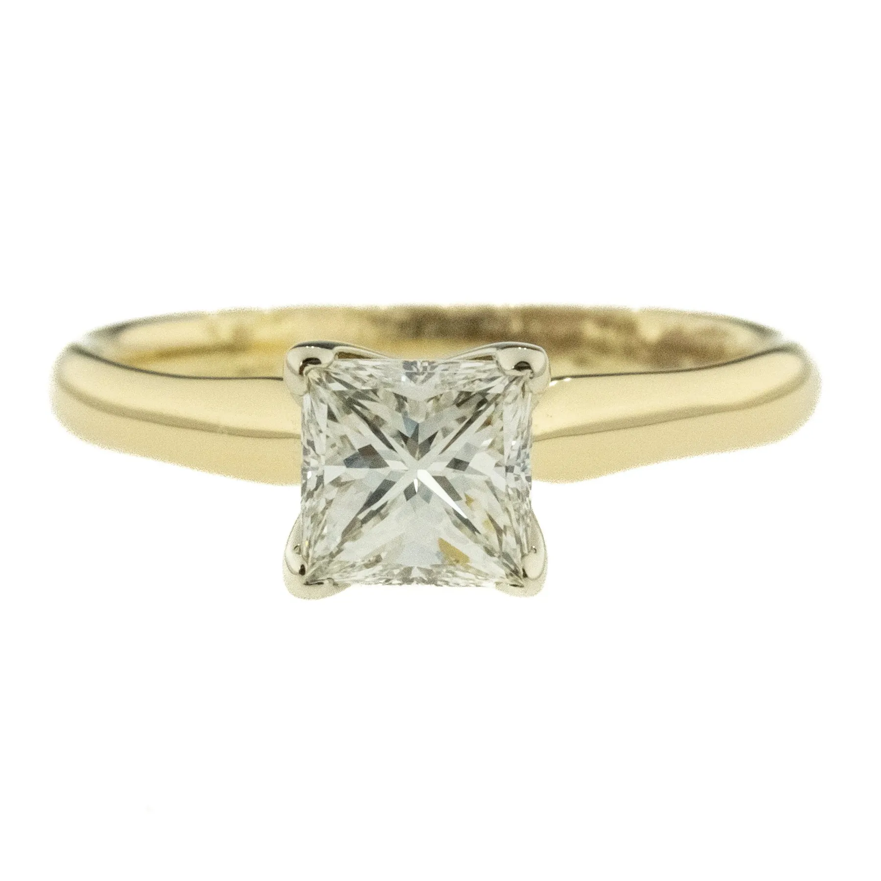 0.75ct VSI1/H Princess Diamond Solitaire Engagement Ring in 14K Two Tone Gold