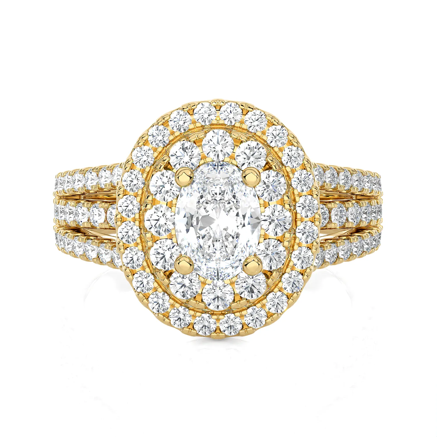 1 7/8 ctw Oval Lab Grown Diamond Halo Engagement Ring