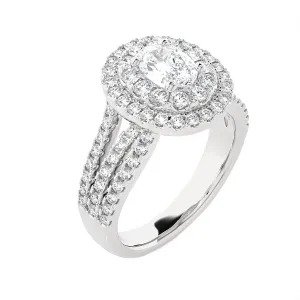 1 7/8 ctw Oval Lab Grown Diamond Halo Engagement Ring