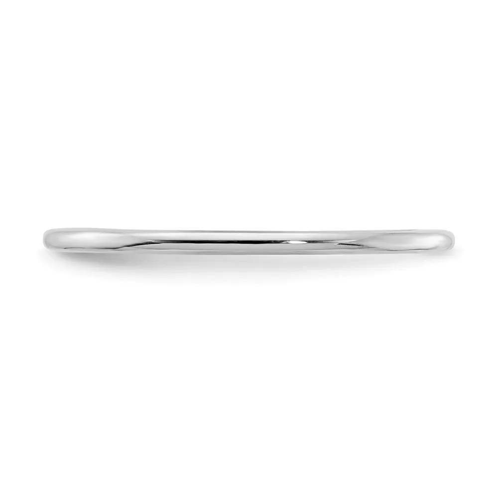 1.2mm 10k White Gold Polished Half Round Stackable Band