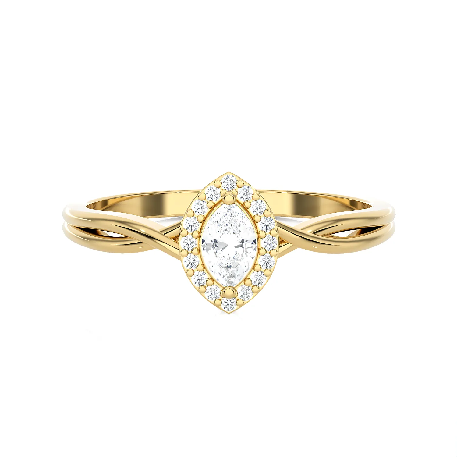 1/4 ctw Marquise Lab Grown Diamond Halo Engagement Ring