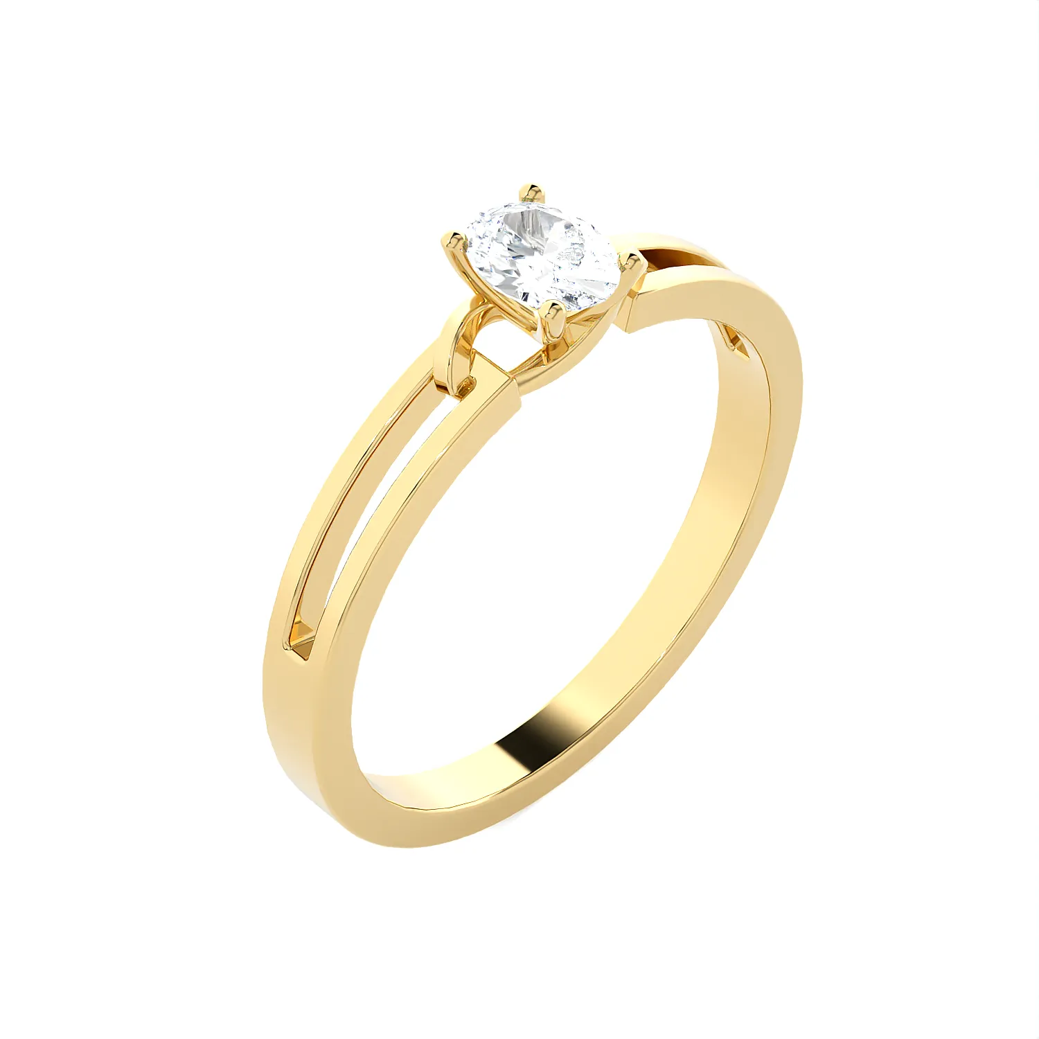 1/4 ctw Round Lab Grown Diamond Solitaire Engagement Ring