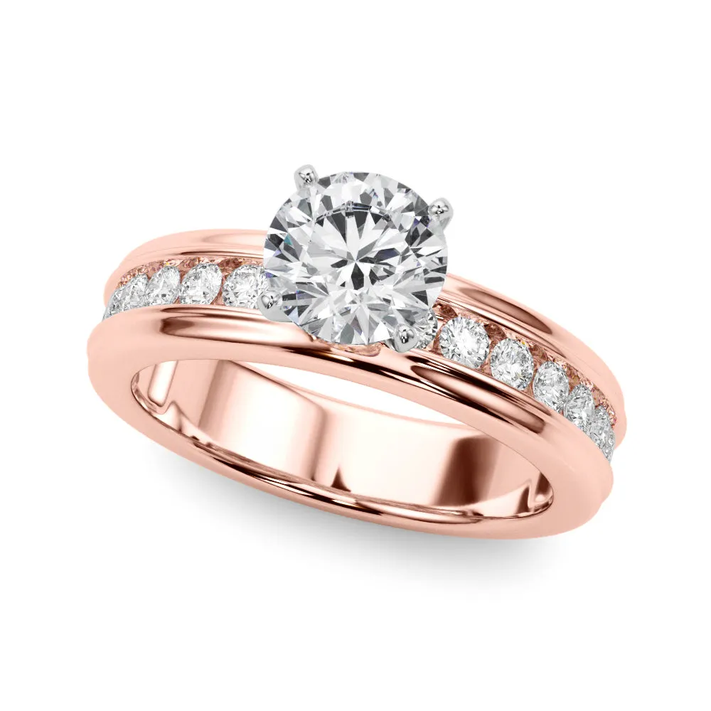 14K Channel Set Engagement Ring