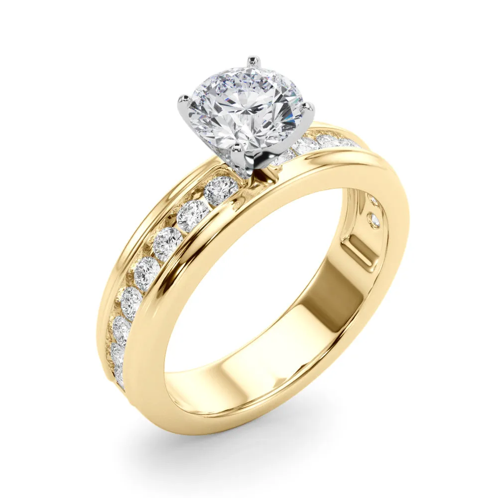 14K Channel Set Engagement Ring