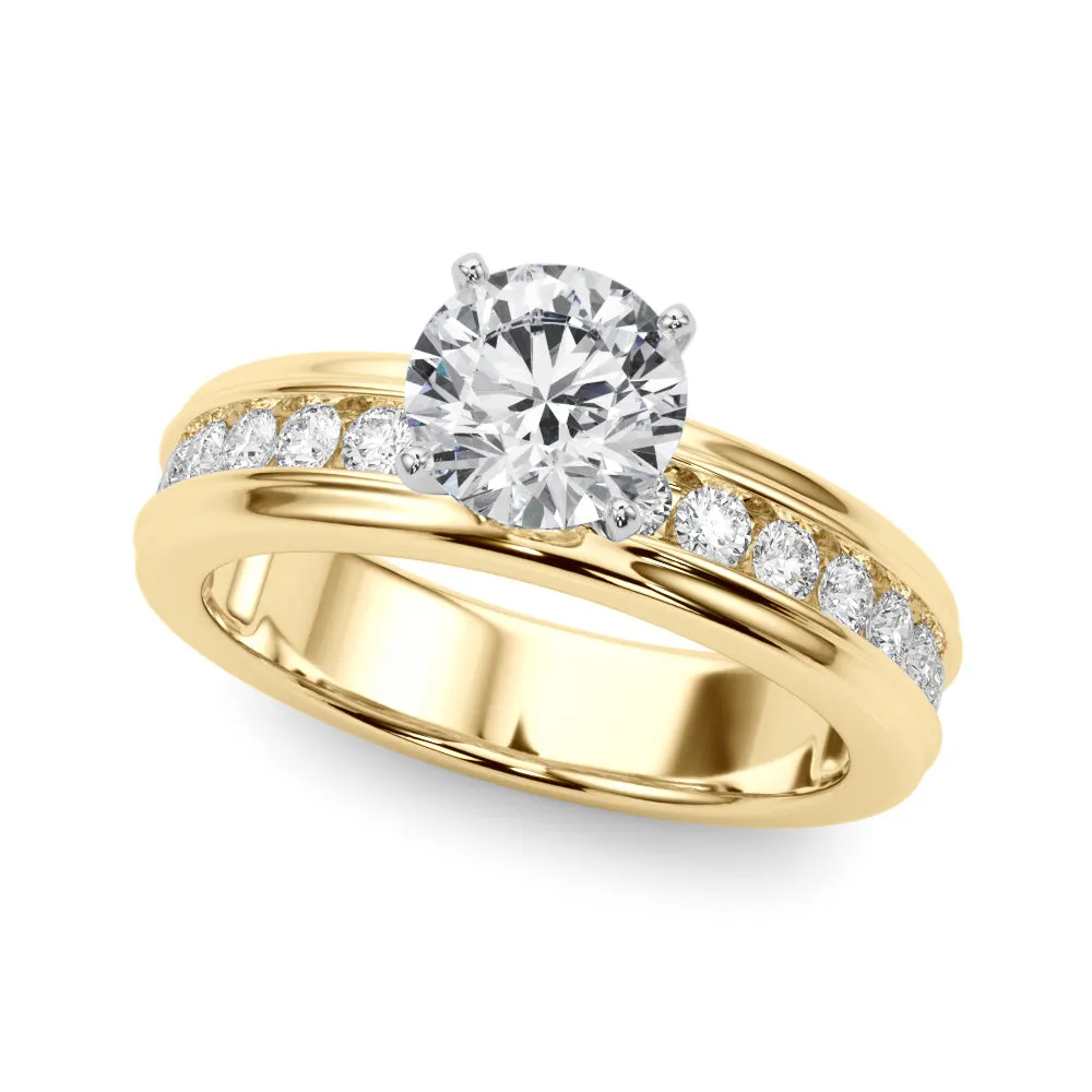 14K Channel Set Engagement Ring