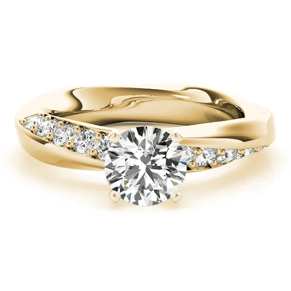 14K Channel Set Twist Engagement Ring