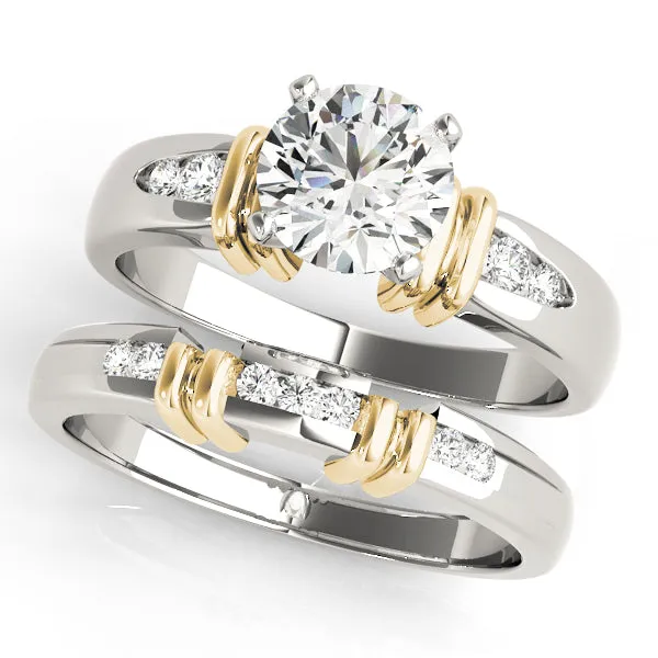 14K Channel Set Two Tone Engagement Ring