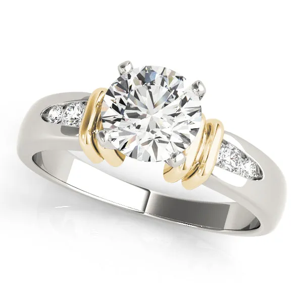 14K Channel Set Two Tone Engagement Ring