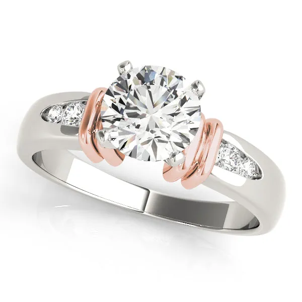 14K Channel Set Two Tone Engagement Ring