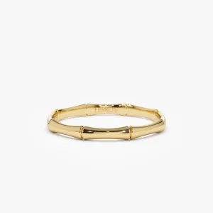 14k Dainty Minimal Bamboo Gold Ring