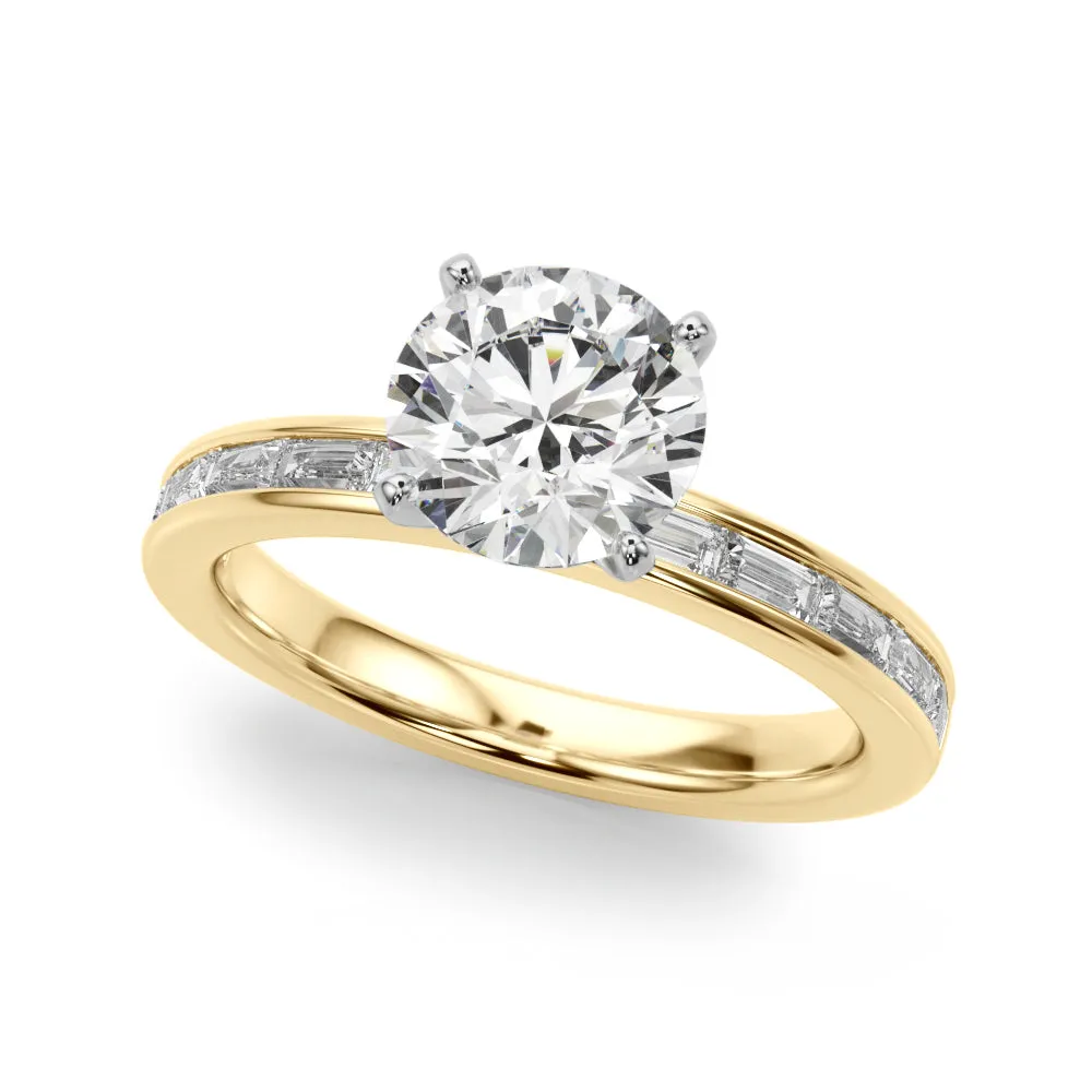 14K Engagement Ring Channel Set Baguette Diamonds