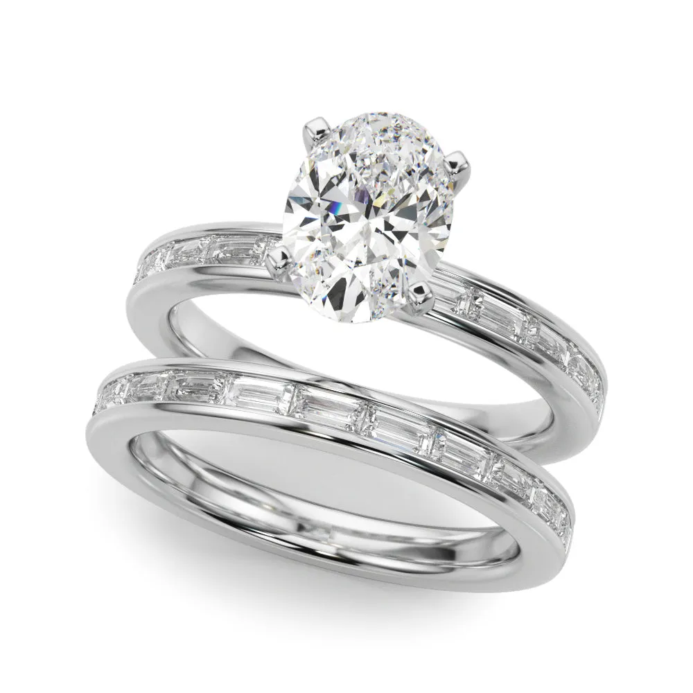 14K Engagement Ring Channel Set Baguette Diamonds