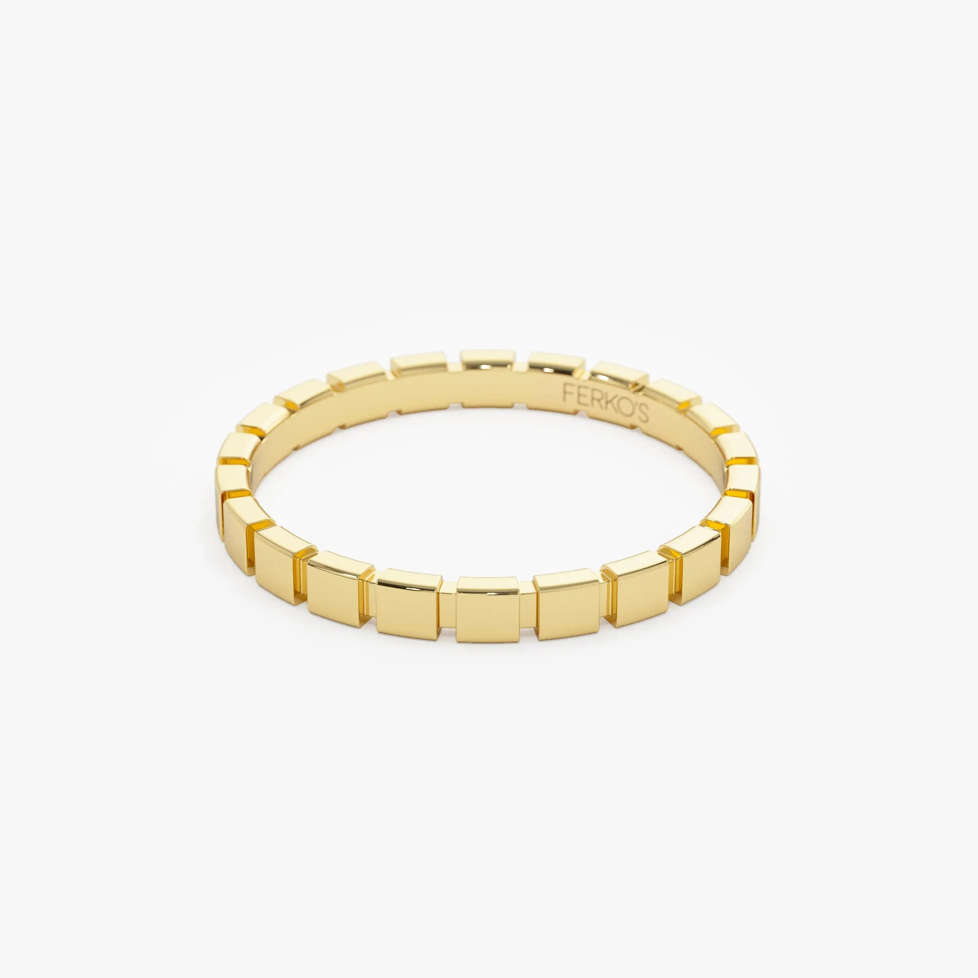 14K Geometric Square Stacking Ring