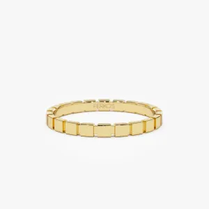 14K Geometric Square Stacking Ring