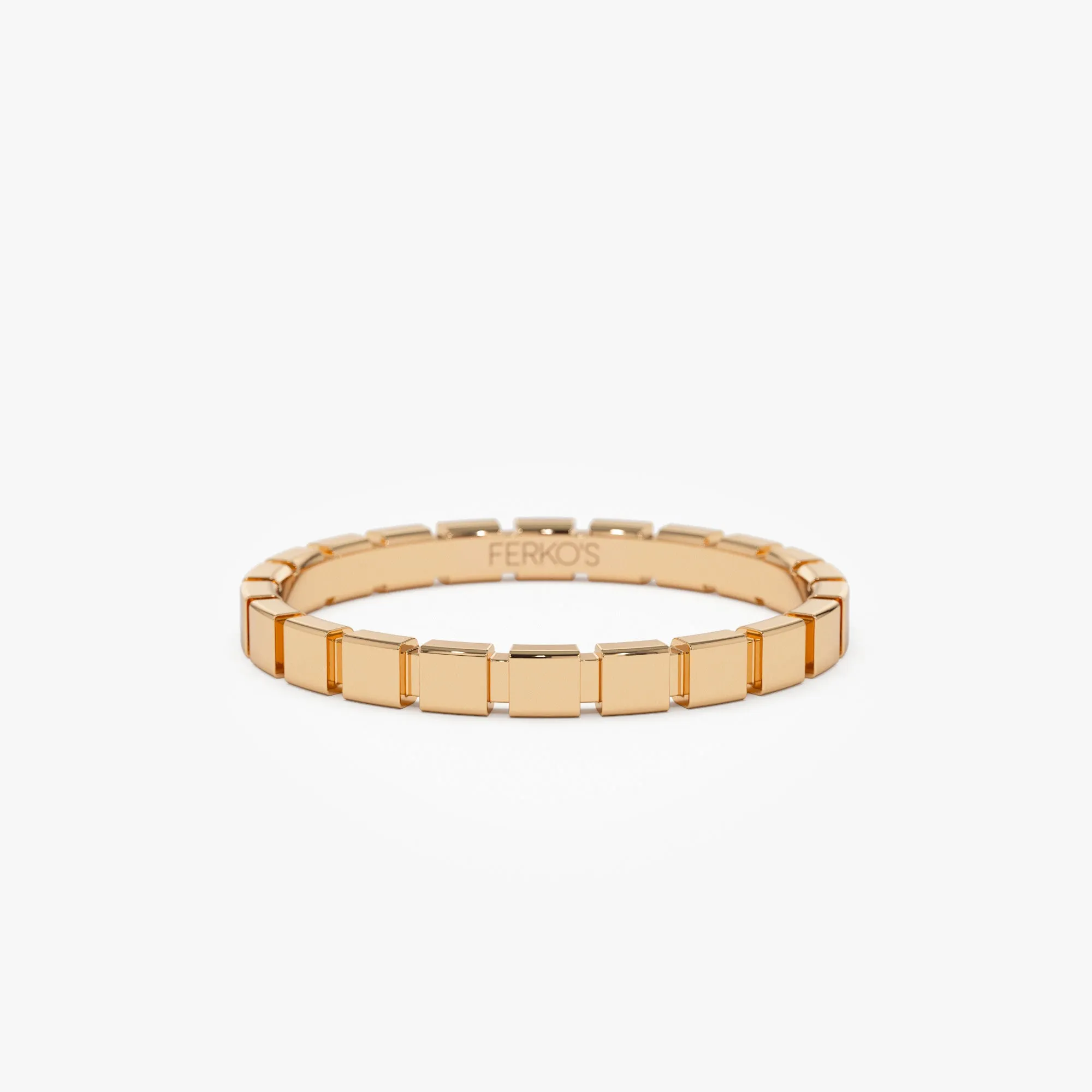 14K Geometric Square Stacking Ring