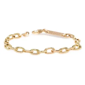 14k Gold Extra Large Square Oval Link Chain Bracel