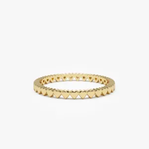 14k Gold Mini Heart Eternity Ring