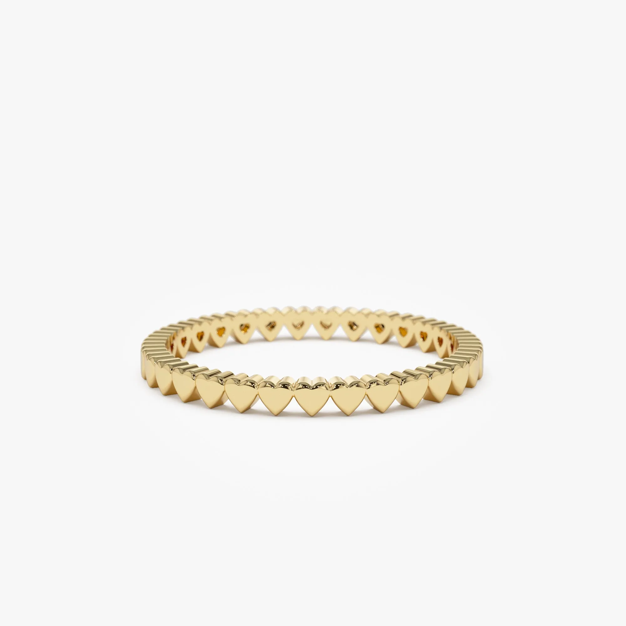 14k Gold Mini Heart Eternity Ring