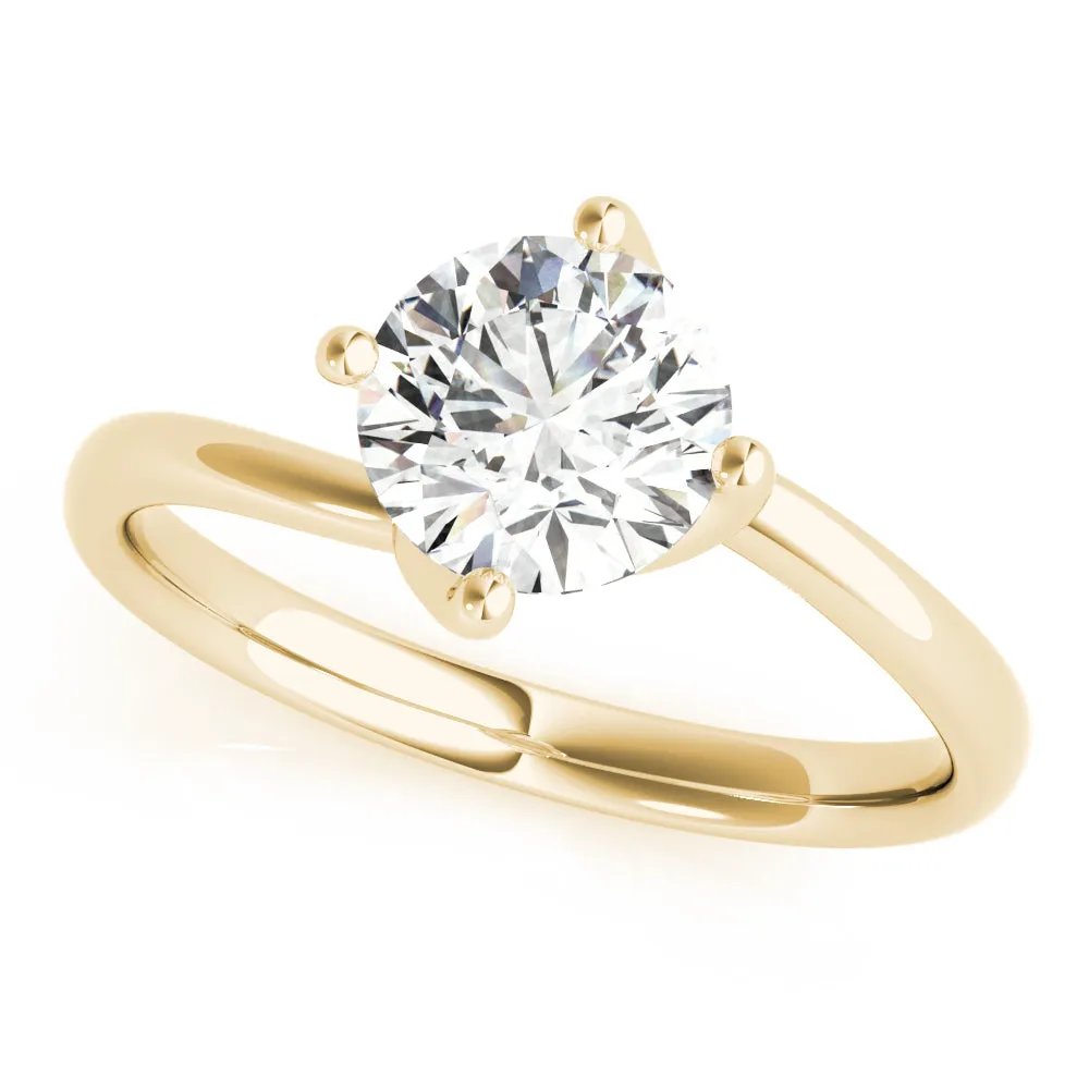 14K Slanted Prong Solitaire Engagement Ring