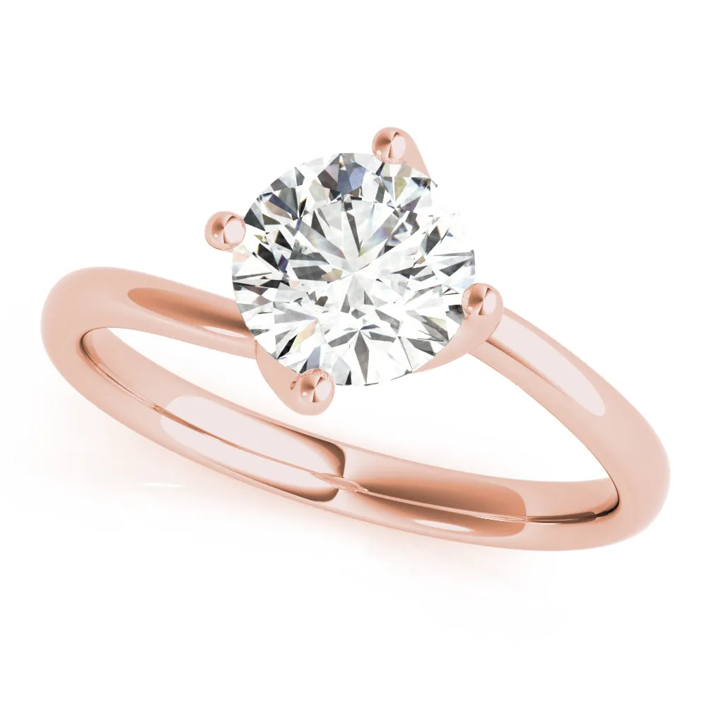 14K Slanted Prong Solitaire Engagement Ring