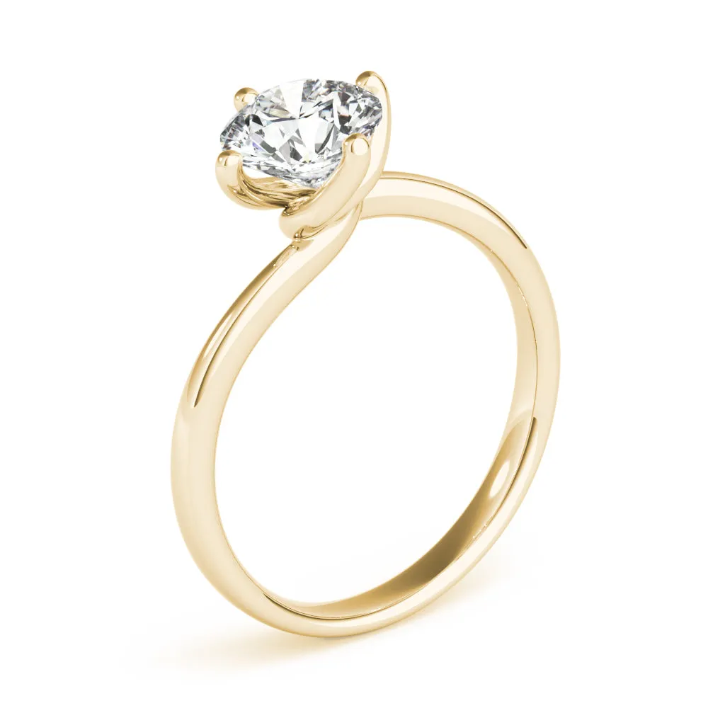 14K Slanted Prong Solitaire Engagement Ring