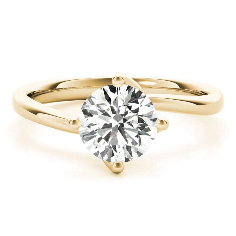 14K Slanted Prong Solitaire Engagement Ring