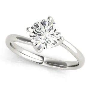 14K Slanted Prong Solitaire Engagement Ring