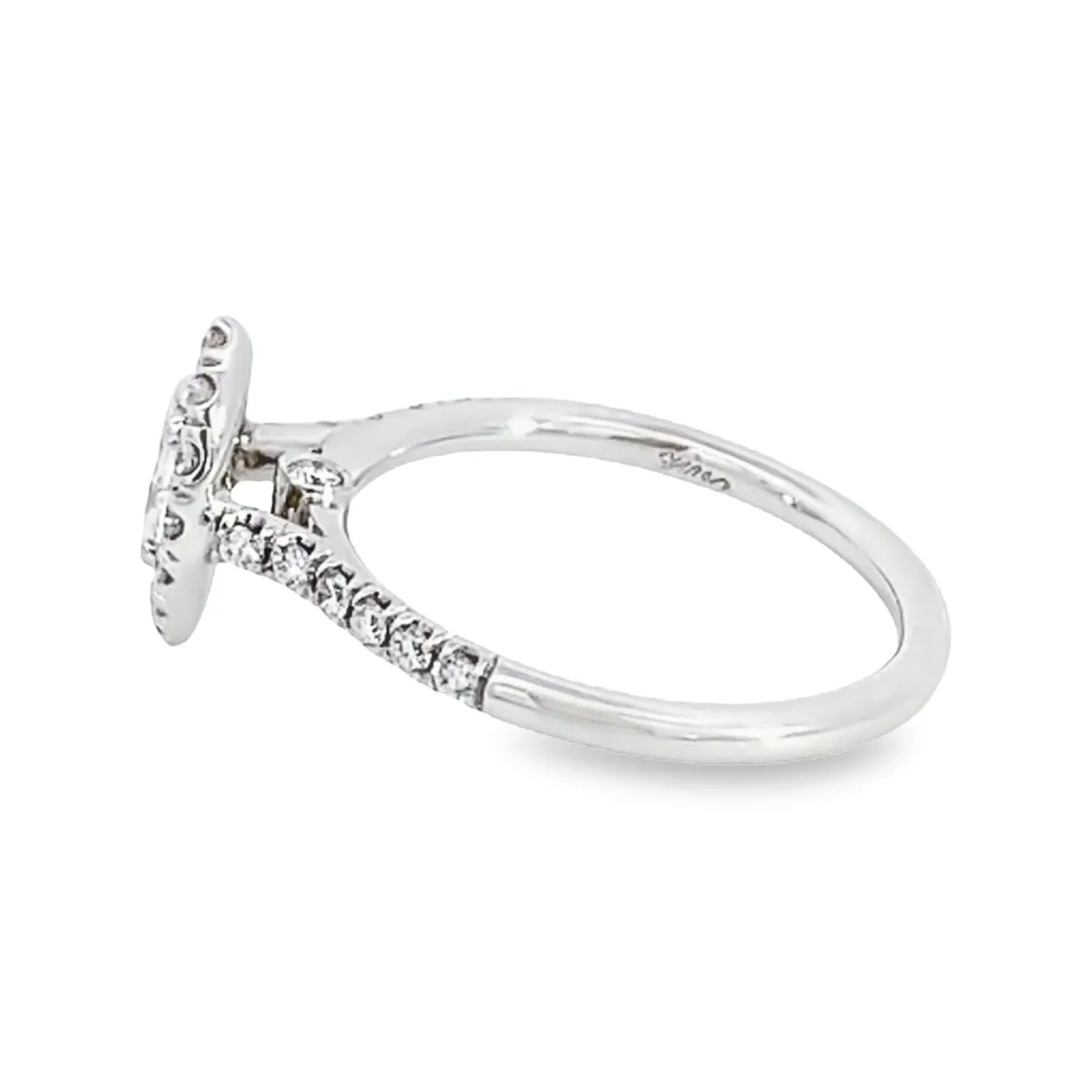 14K White Gold Diamond Marquise Halo Engagement Ring