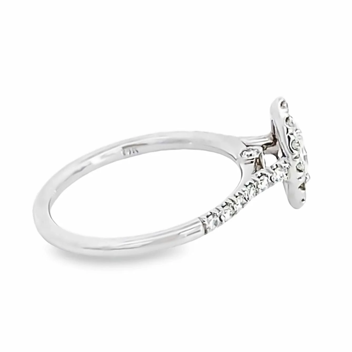 14K White Gold Diamond Marquise Halo Engagement Ring