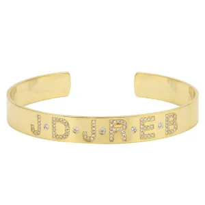 14K Yellow Gold Personalized Bangle