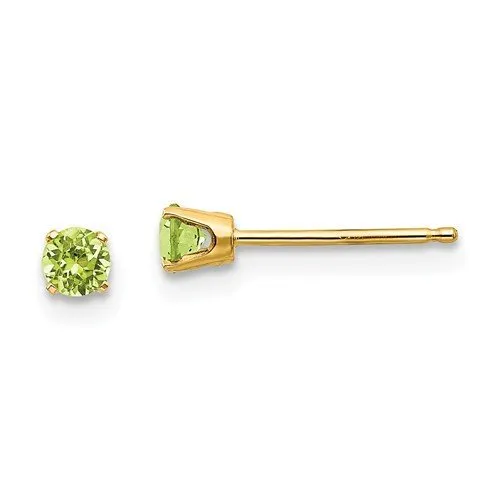 14KT GOLD 1/4 CTW ROUND PERIDOT EARRINGS