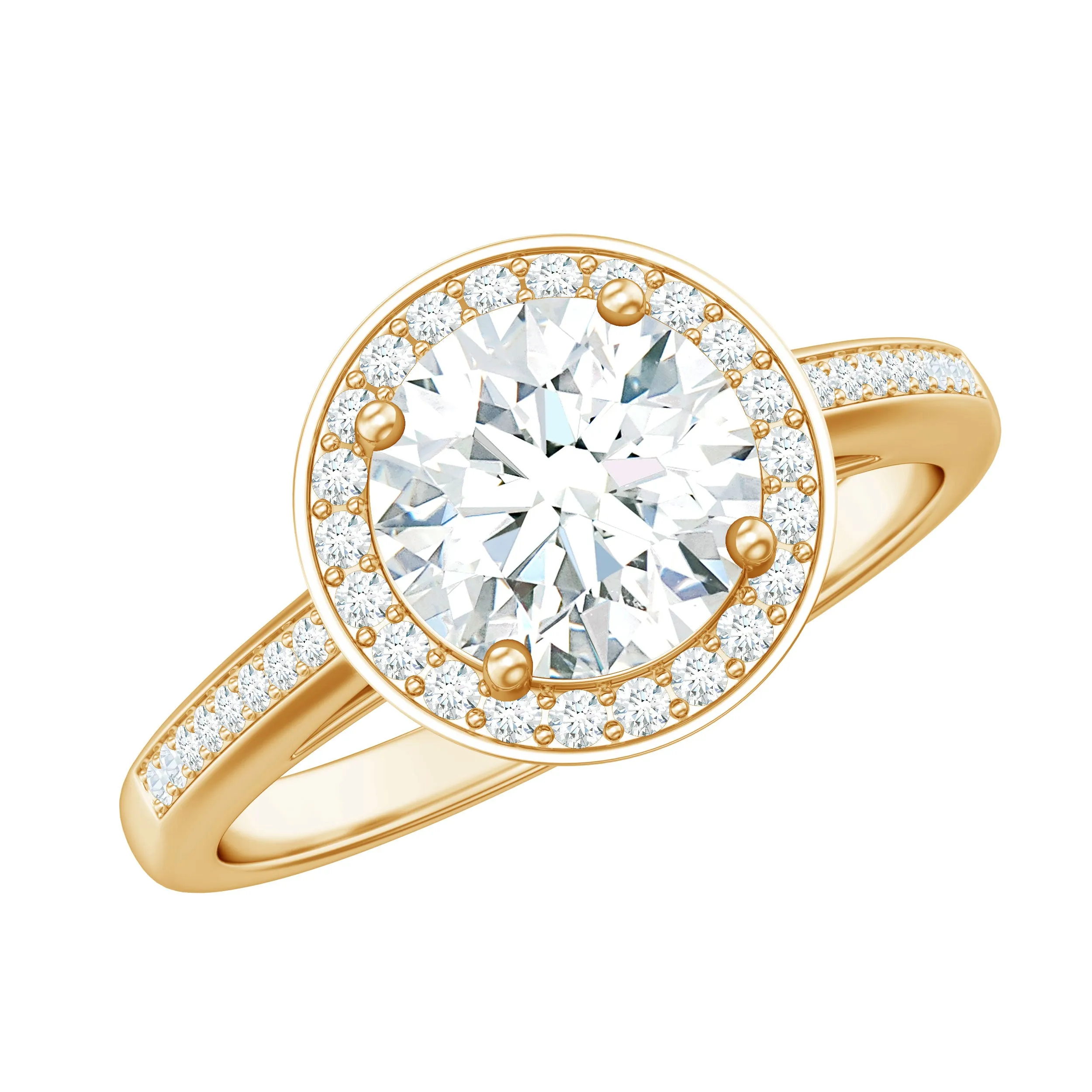 1.75 CT Moissanite Halo Vintage Engagement Ring