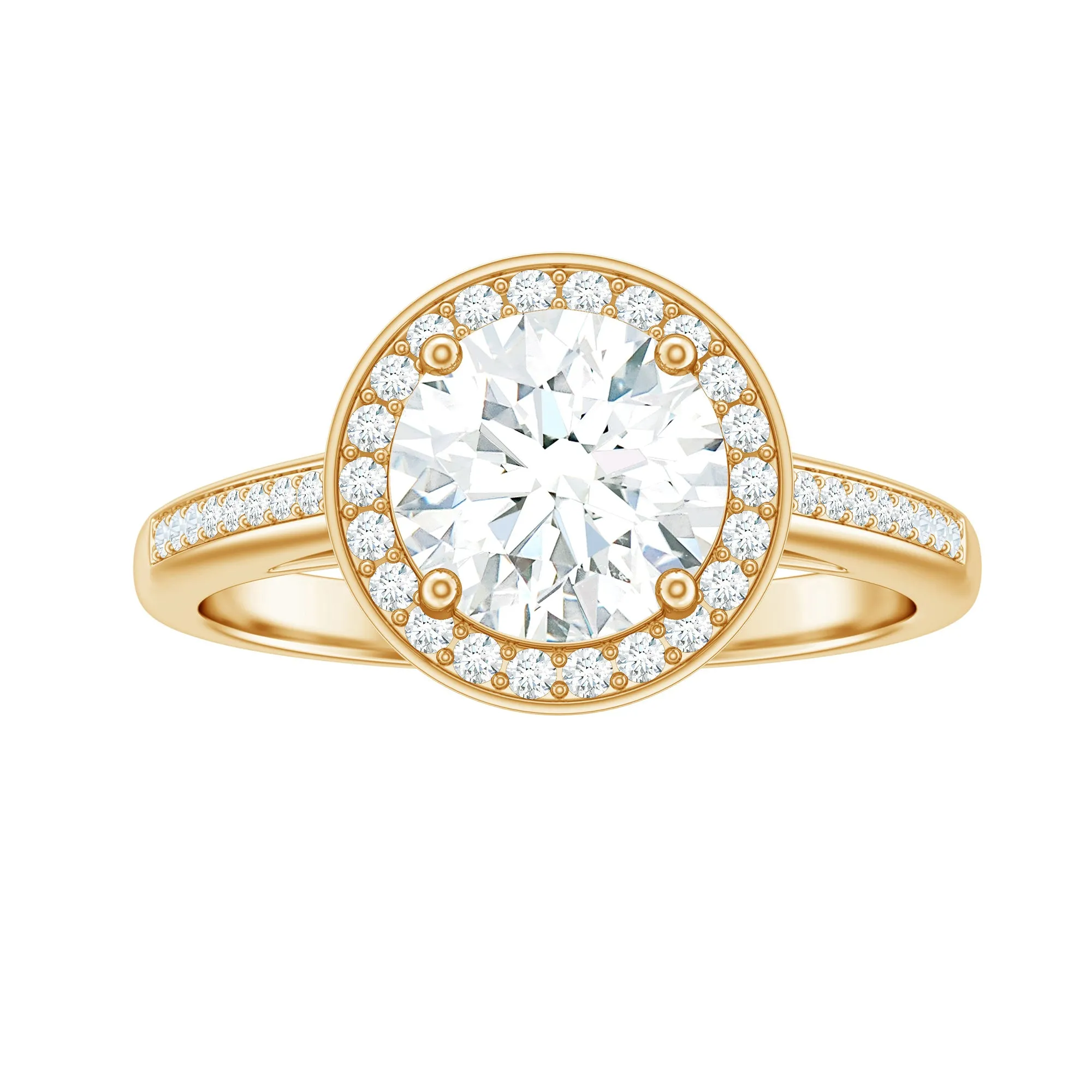 1.75 CT Moissanite Halo Vintage Engagement Ring