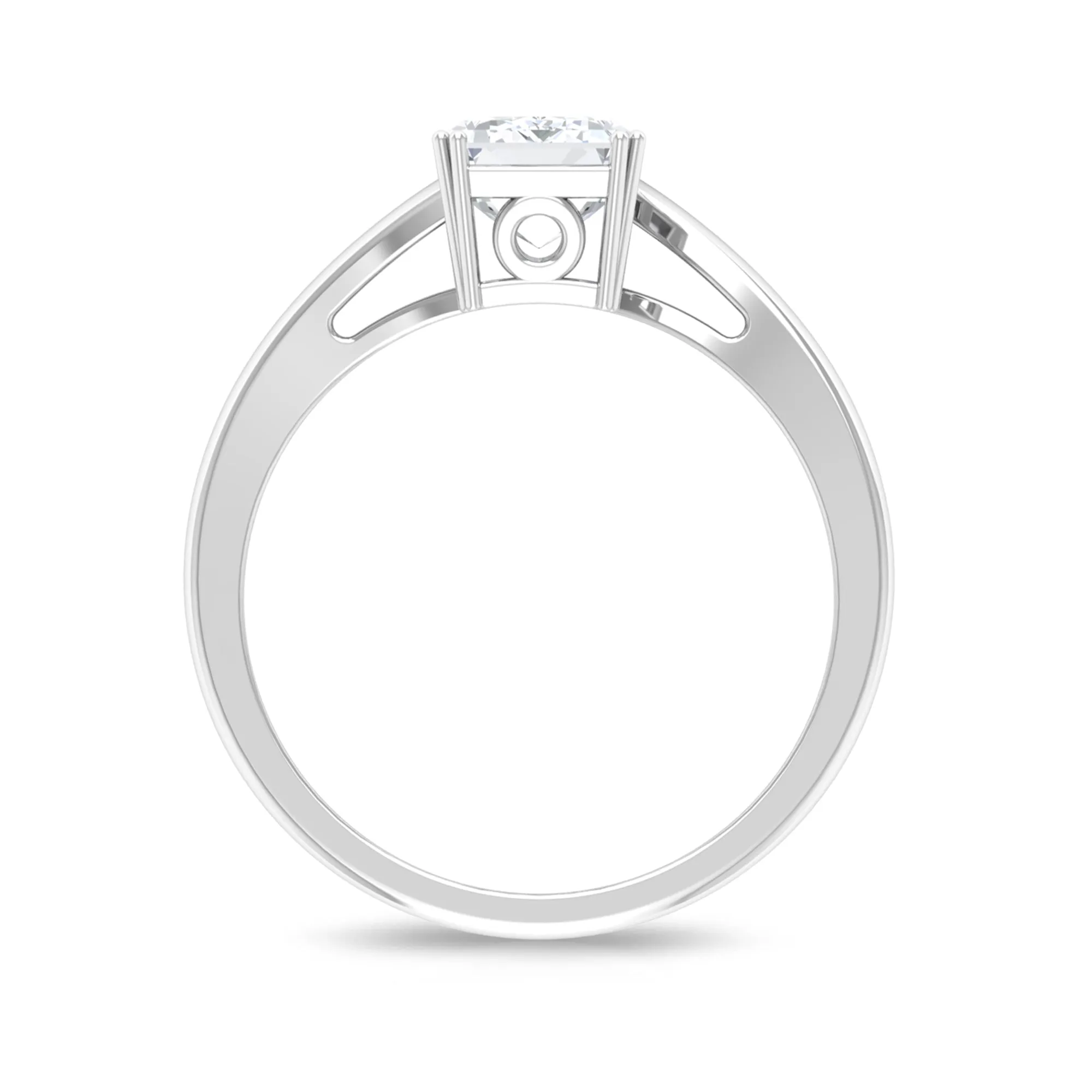 1.75 CT Solitaire Octagon Shape Moissanite Bypass Ring in Double Prong Setting