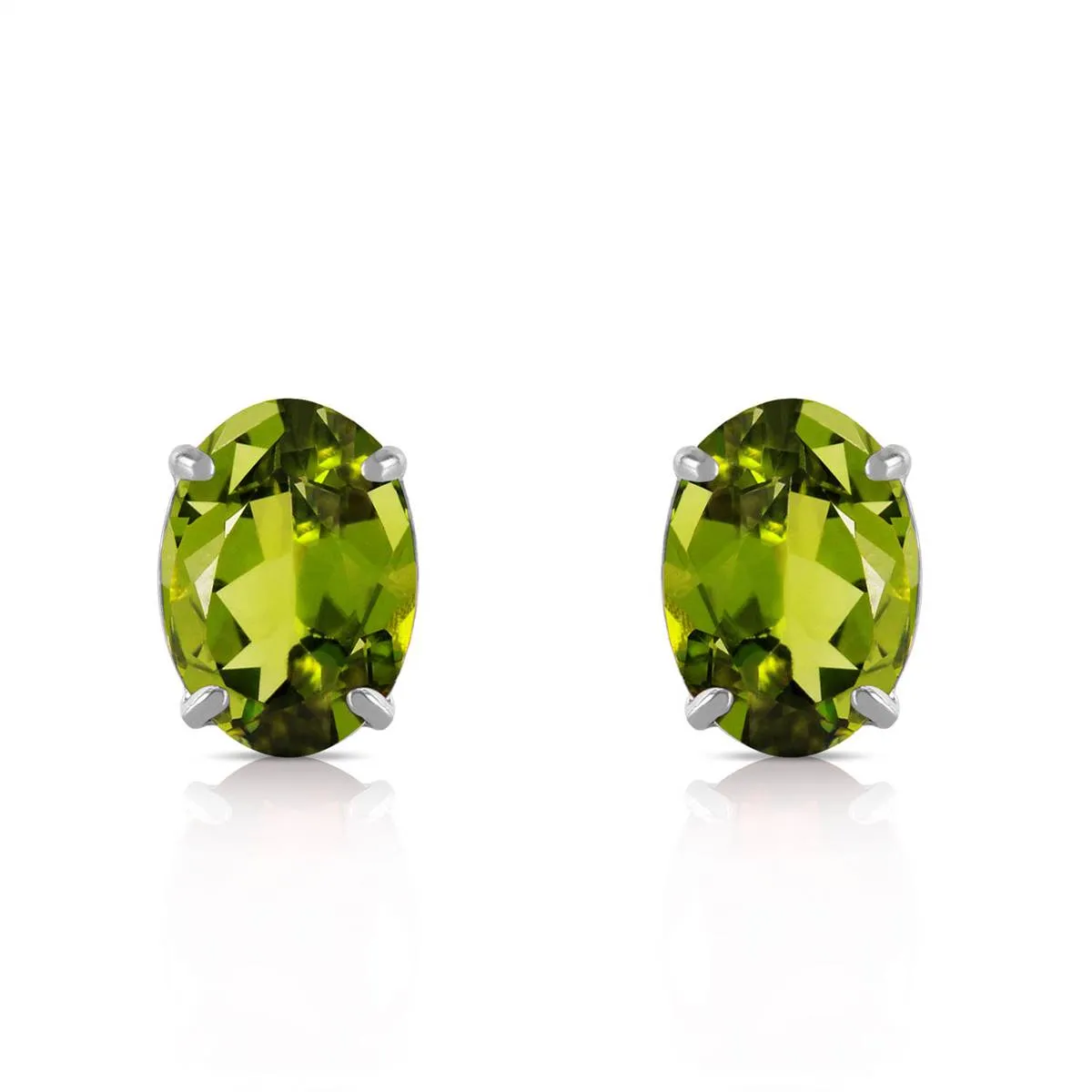 1.8 Carat 14K Solid White Gold Fabulous Time Peridot Earrings