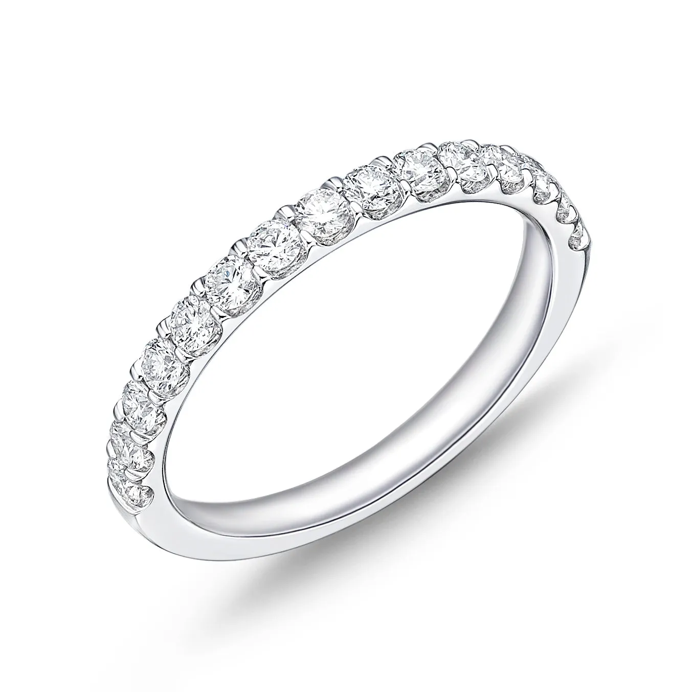 18K WHITE GOLD ODESSA HALF ROUND DIAMOND BAND .50CT