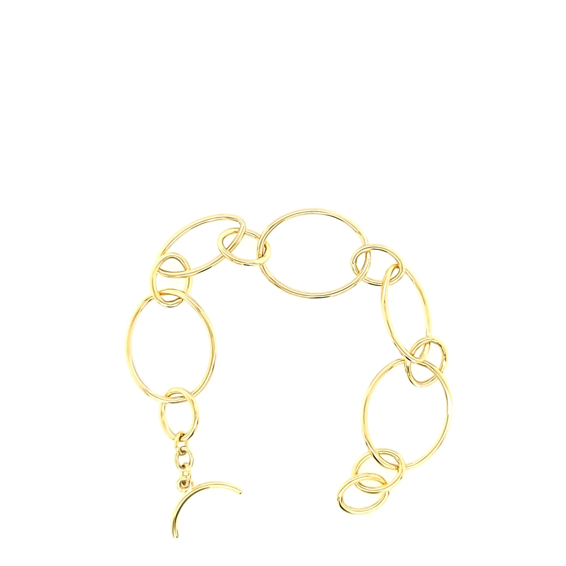 18k Yellow Gold Interlocking Ring Bracelet (I7813)