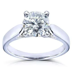 1.90 Carat Round Moissanite Simple Solitaire Ring