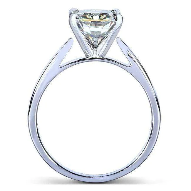 1.90 Carat Round Moissanite Simple Solitaire Ring