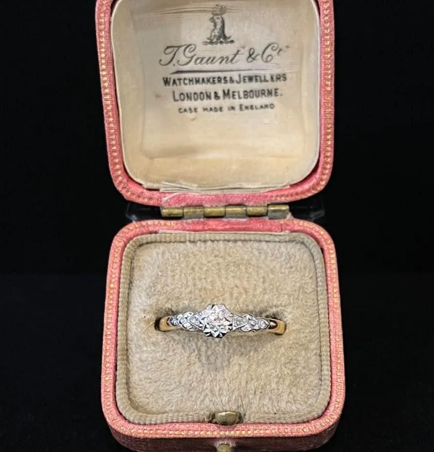 1940s Star Set Diamond Engagement Ring