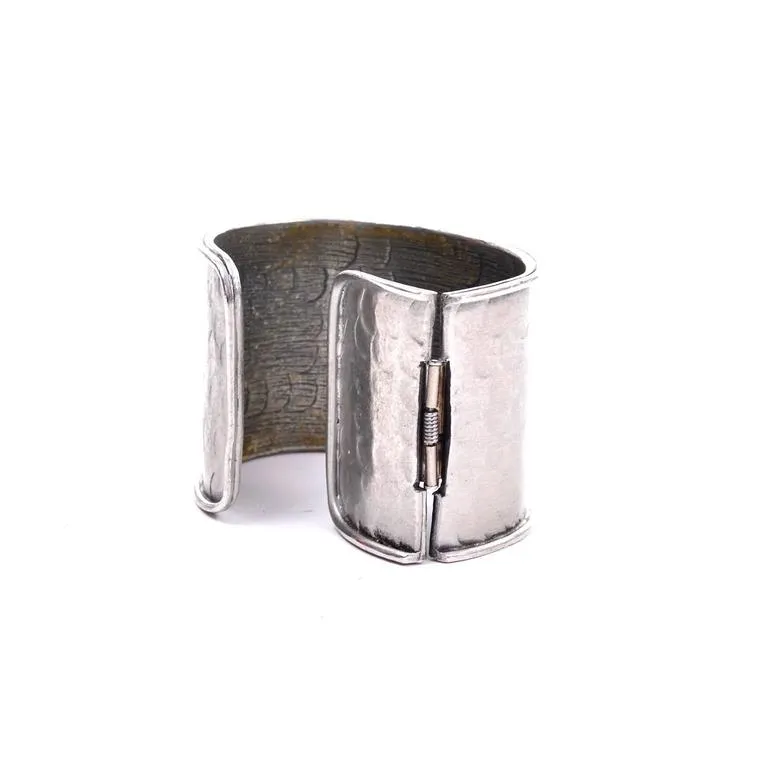 1970's Pauline Trigere Hammered Cuff Vintage Bracelet