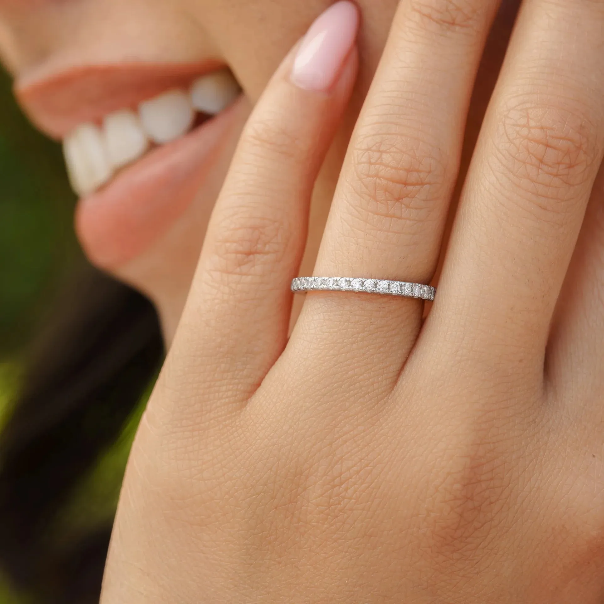 2mm Pave Full Eternity Band Ring