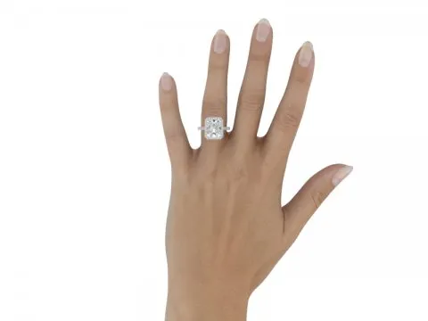 5.45ct Radiant Solitaire with Diamond Halo