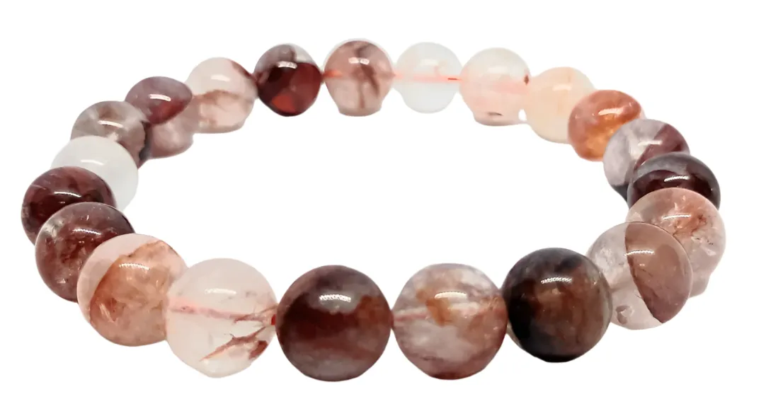 8mm Bead Fire Quartz Crystal Bracelet