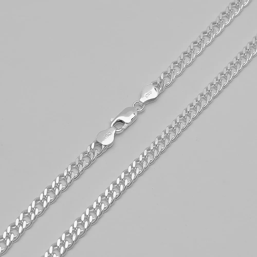 925 Sterling Silver 6mm Rombo Chain Bracelet For Men And Women