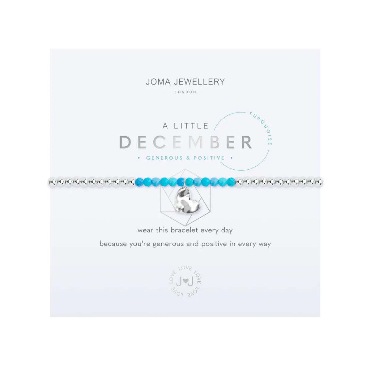 A Little December Birthstone Bracelet | Silver Plated with Turquoise