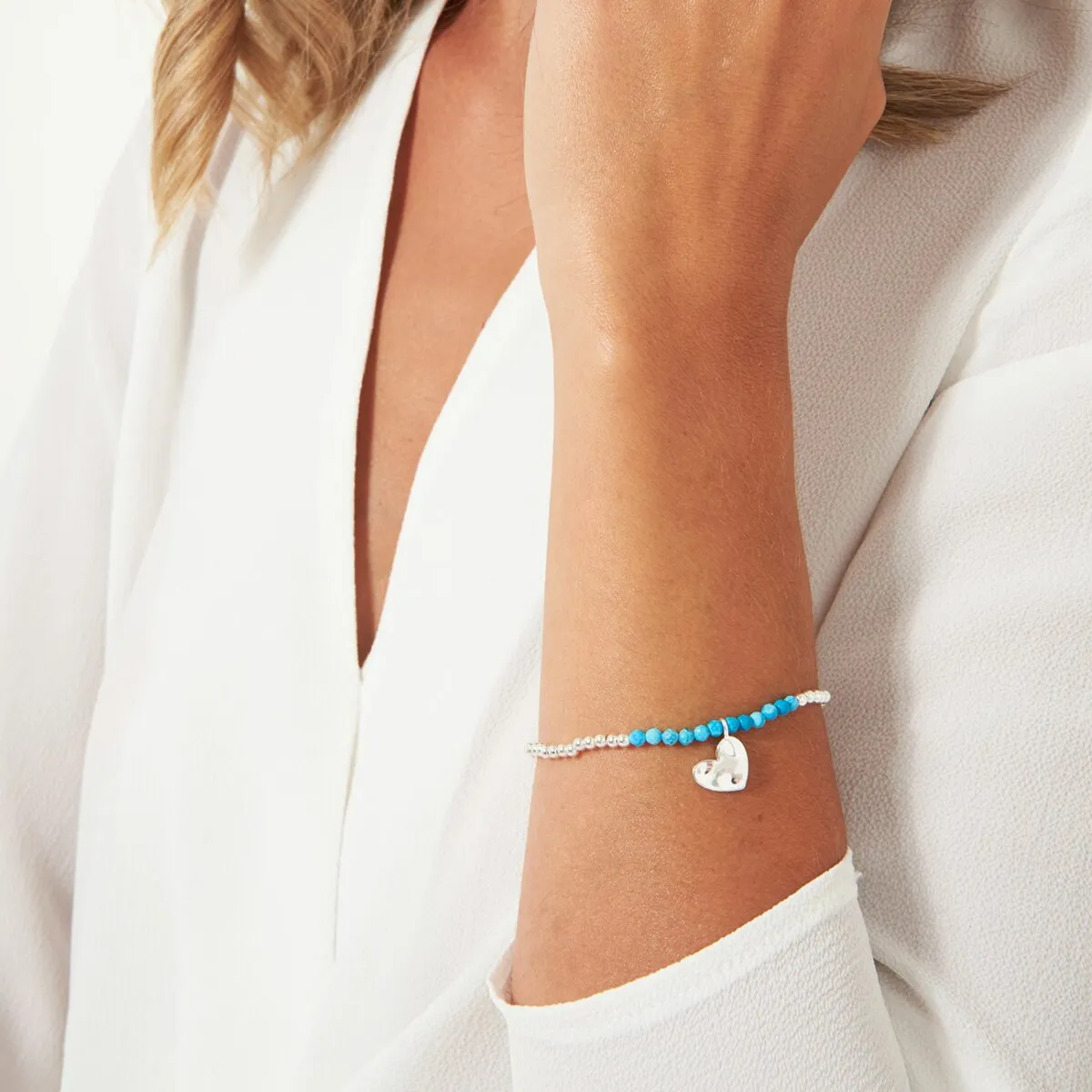 A Little December Birthstone Bracelet | Silver Plated with Turquoise