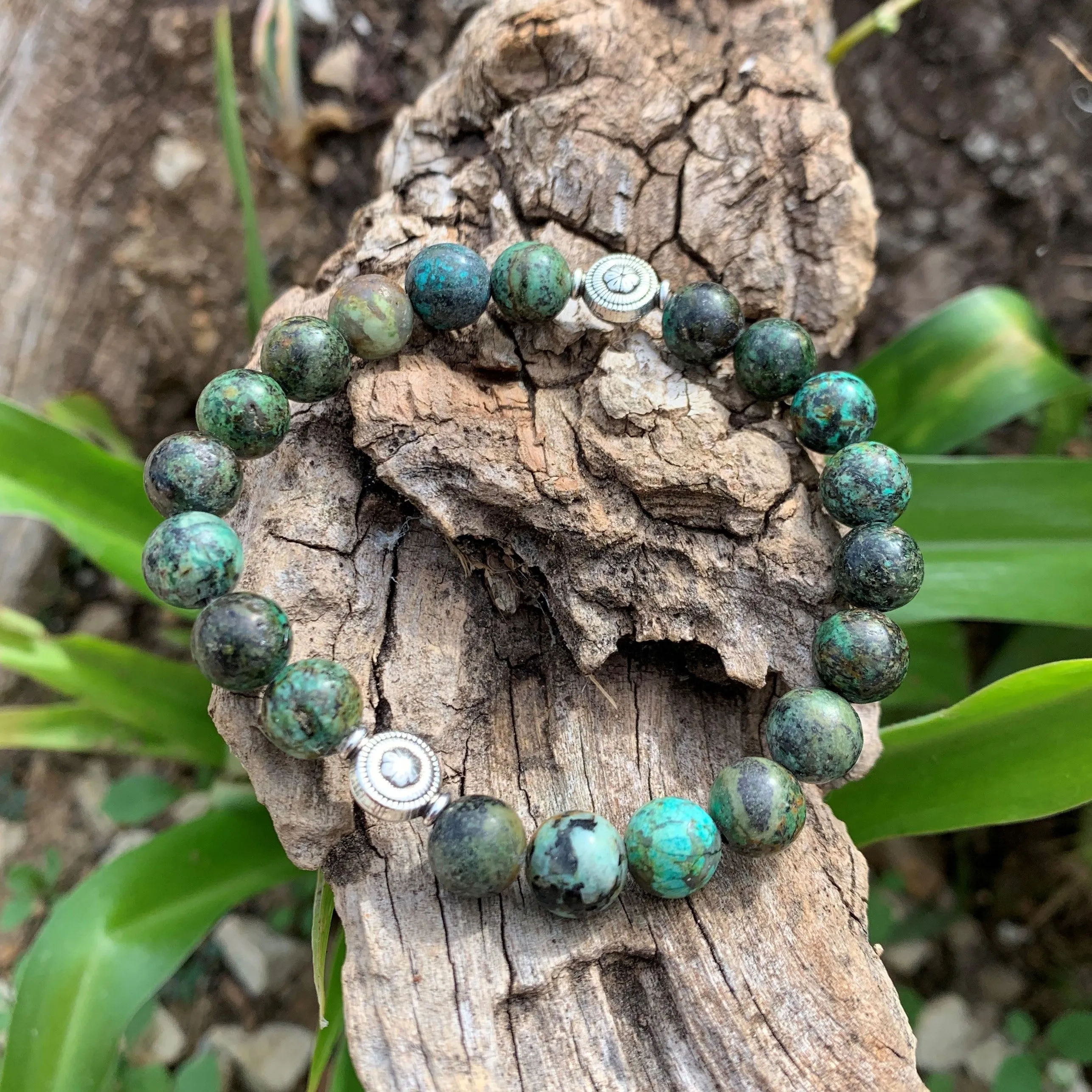 African jasper bracelet, African turquoise bracelet