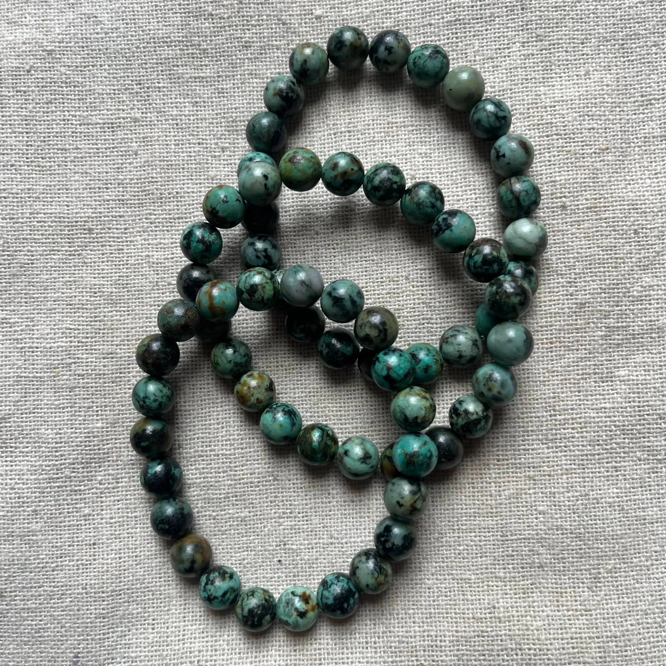 African Turquoise 8mm Beaded Bracelet - Prosperity