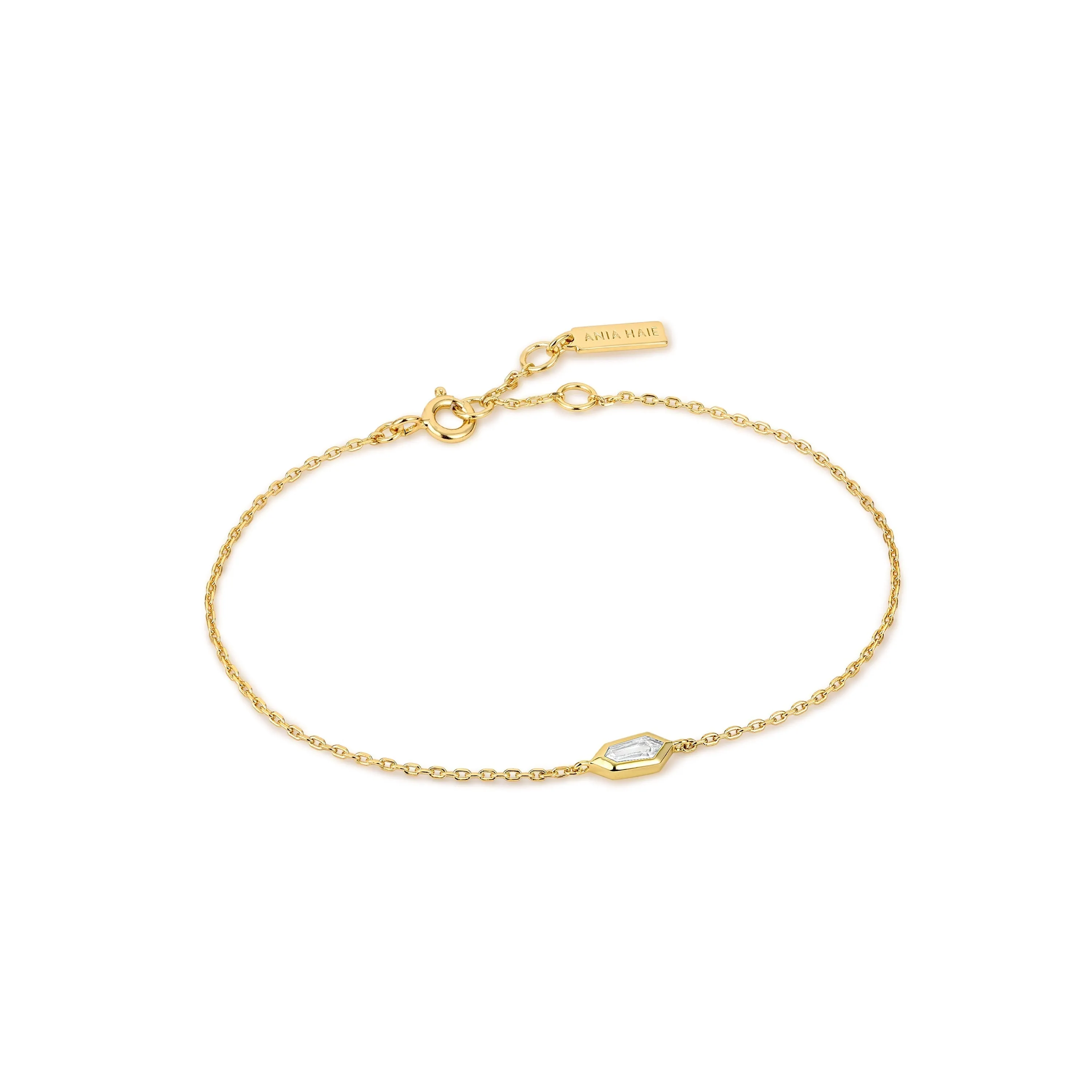 Ania Haie Gold Sparkle Emblem Chain Bracelet